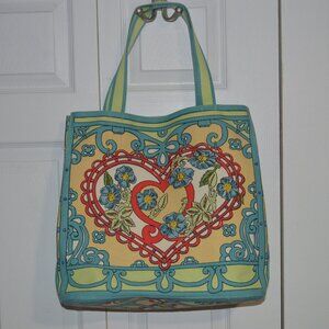 Brighton Large Canvas Tote A Winter's Love Tote Clancy Artwork